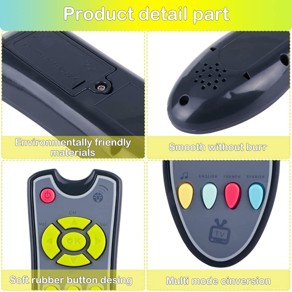 PATPAT Musical TV Remote Control Toys with Light and Sound, Musical Early Educational Remote Toy Realistic Preschool Leaning Toys for 6 Months+ Baby Toddlers Boys Girls - Black PATPAT Musical TV Remote Control Toys with Light and Sound, Musical Early Educational Remote Toy Realistic Preschool Leaning Toys for 6 Months+ Baby Toddlers Boys Girls - Black